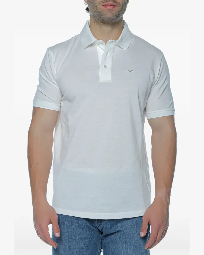 Emporio Armani logo-plaque polo shirt - Weiß Weiß