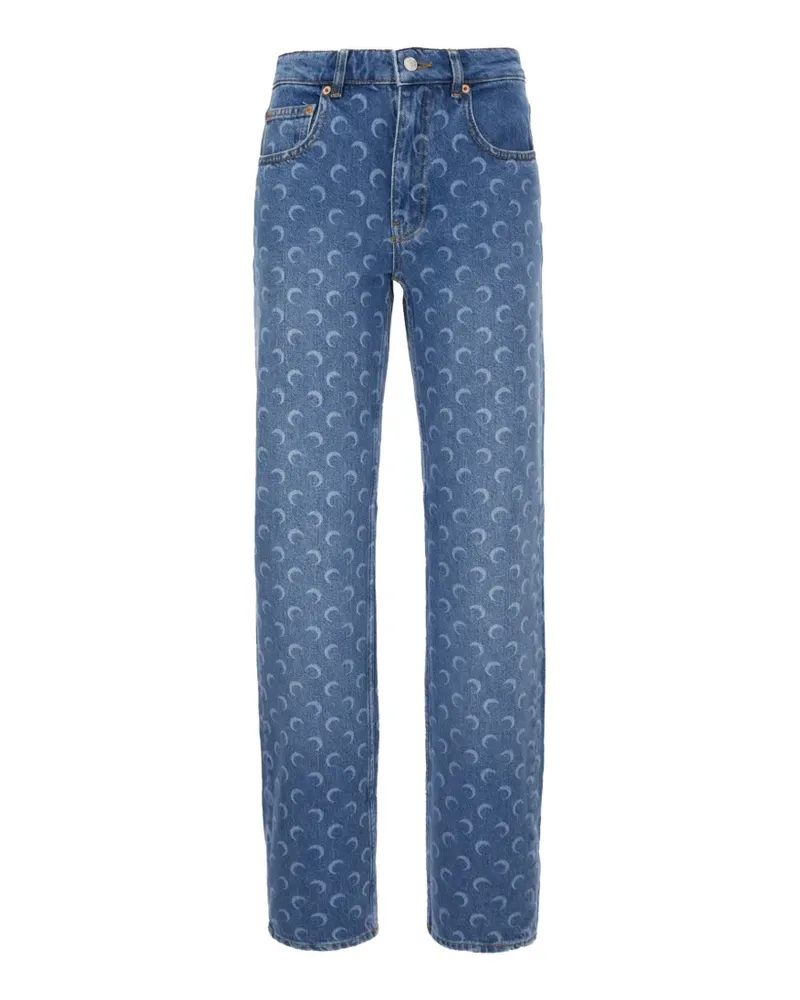 Marine Serre Jeans mit Moon-Print - Blau Blau