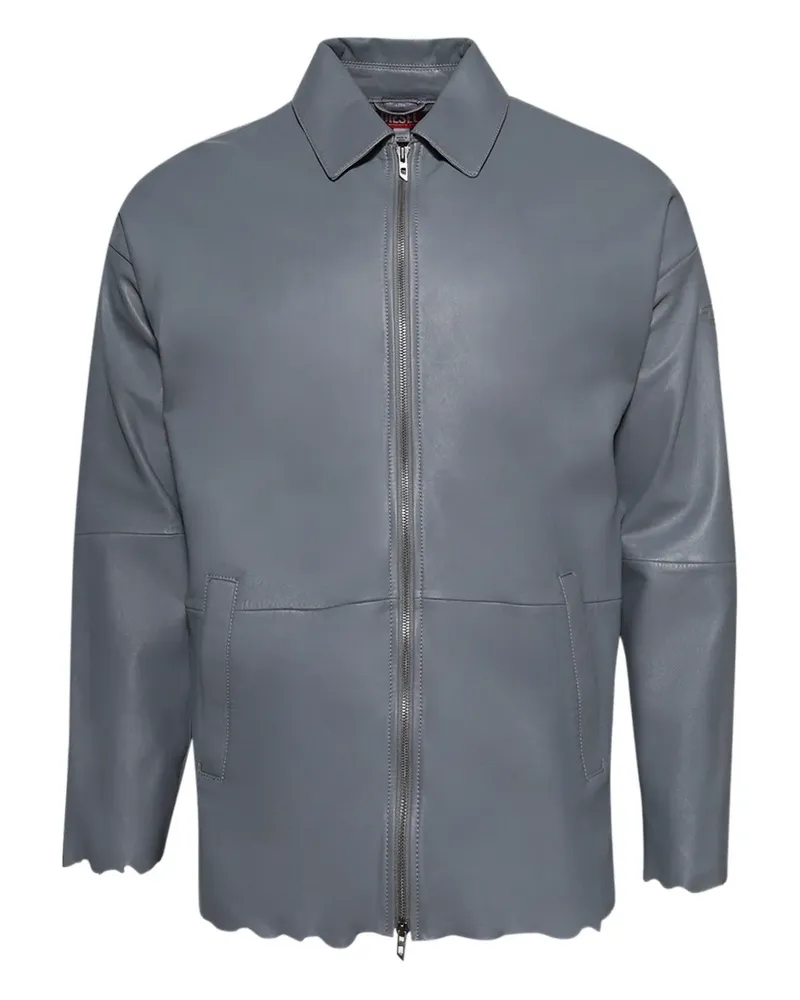 Diesel L-Mart-B Lederjacke - Grau Grau