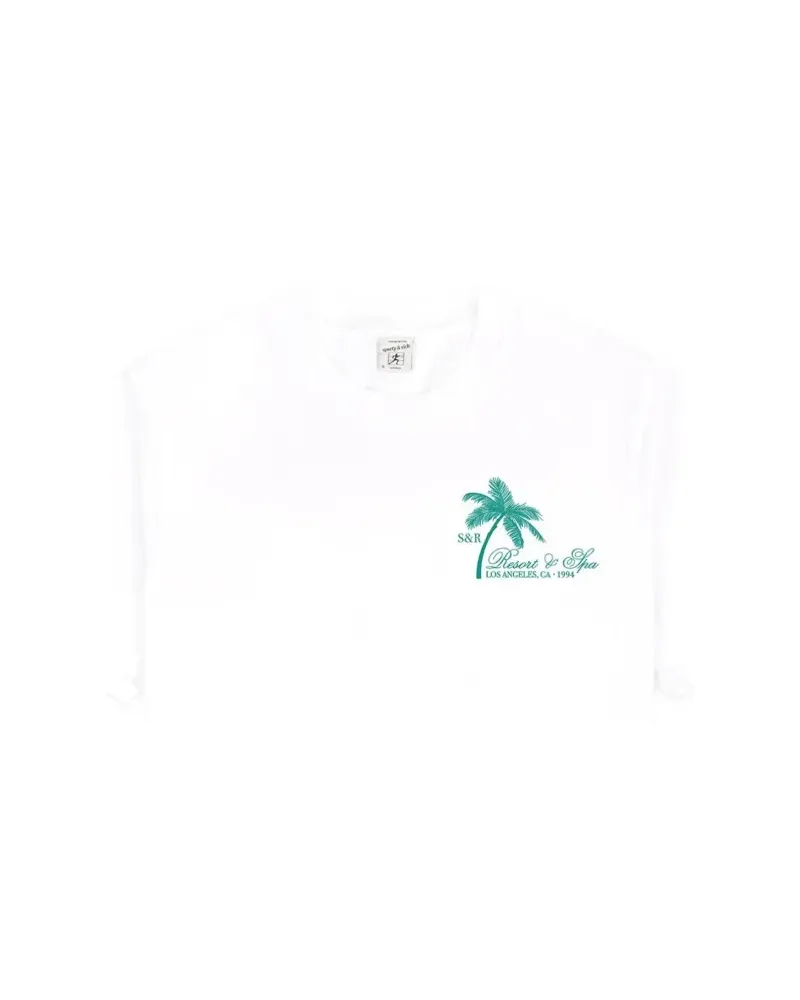 SPORTY & RICH T-Shirt mit Palmen-Print - Weiß Weiß