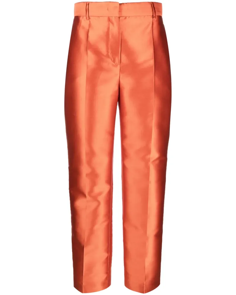 Alberta Ferretti Satinhose mit geradem Bein - Orange Orange