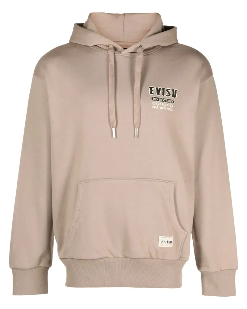 Evisu Hoodie mit Logo-Patch - Nude Nude