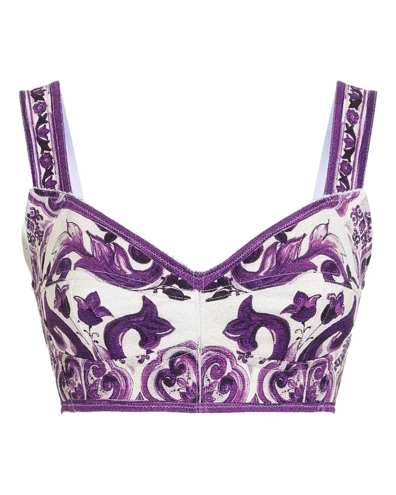 Dolce & Gabbana Top mit Majolica-Print - Violett Violett