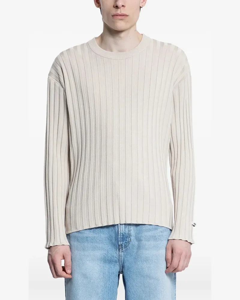RECTO Gerippter Strickpullover - Nude Nude