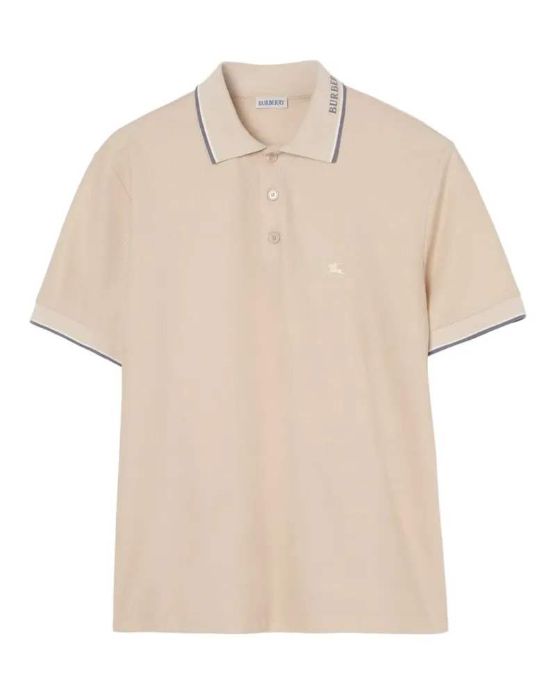 Burberry Poloshirt mit Logo-Kragen - Nude Nude