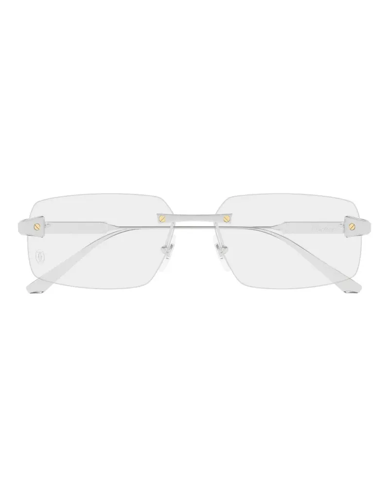 Cartier Santos de Cartier Sonnenbrille mit eckigem Gestell - Silber Silber