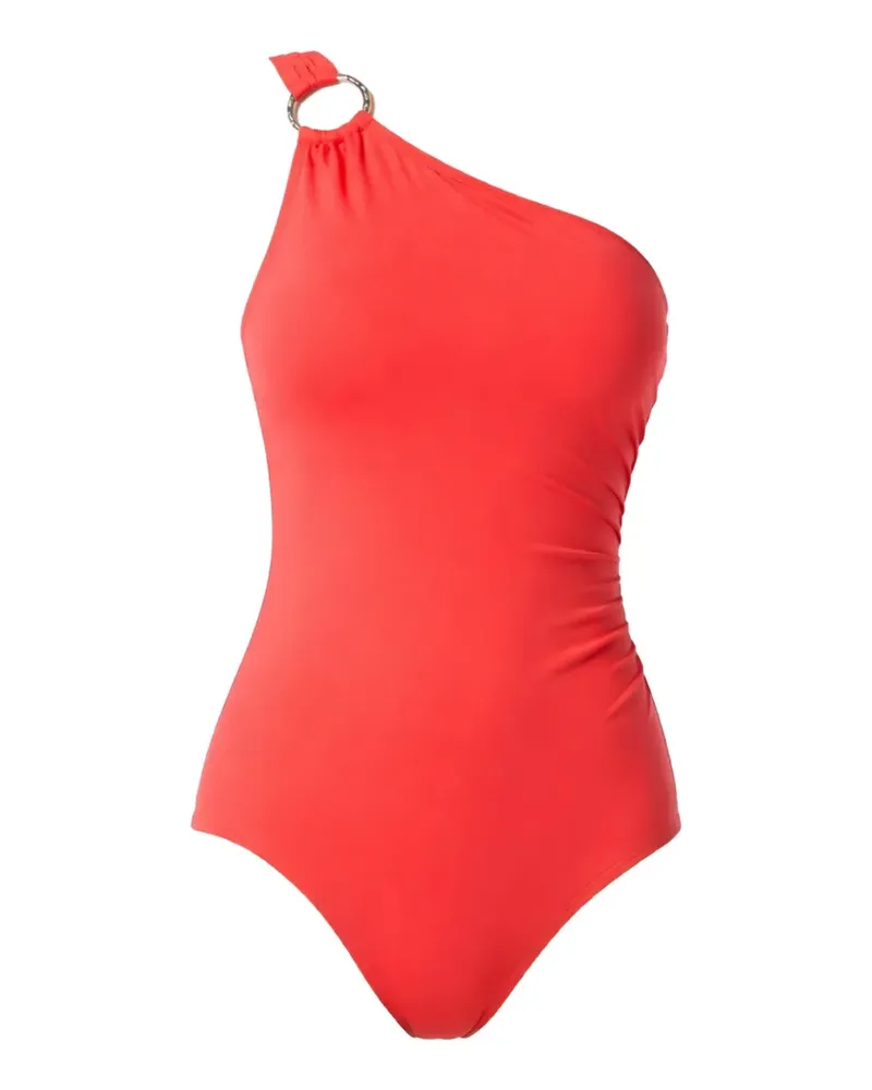 Michael Kors one-shoulder ring-detail swimsuit - Rot Rot