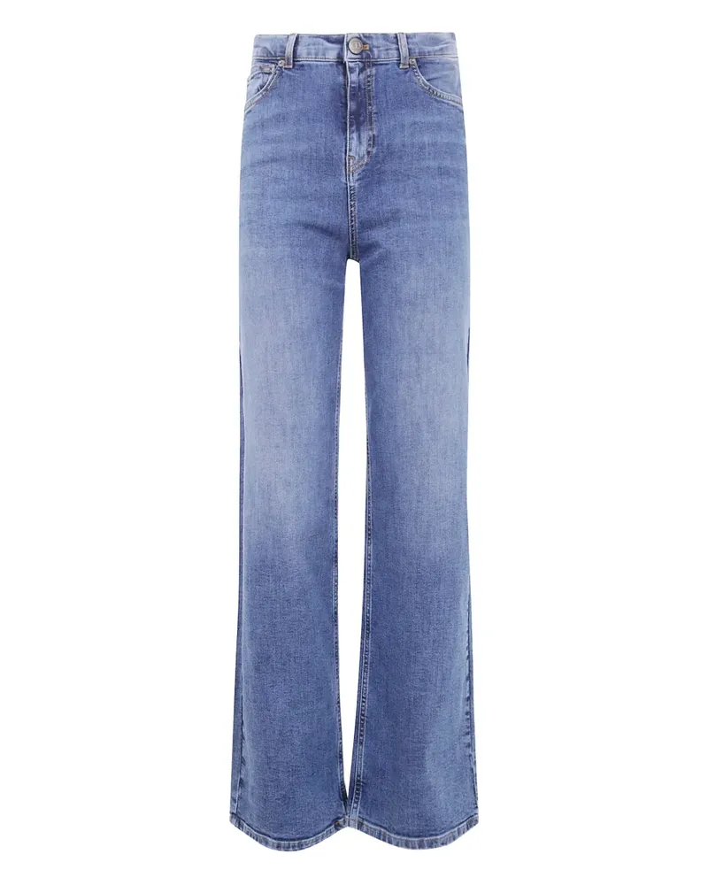 Twin-Set Ausgeblichene Straight-Leg-Jeans - Blau Blau