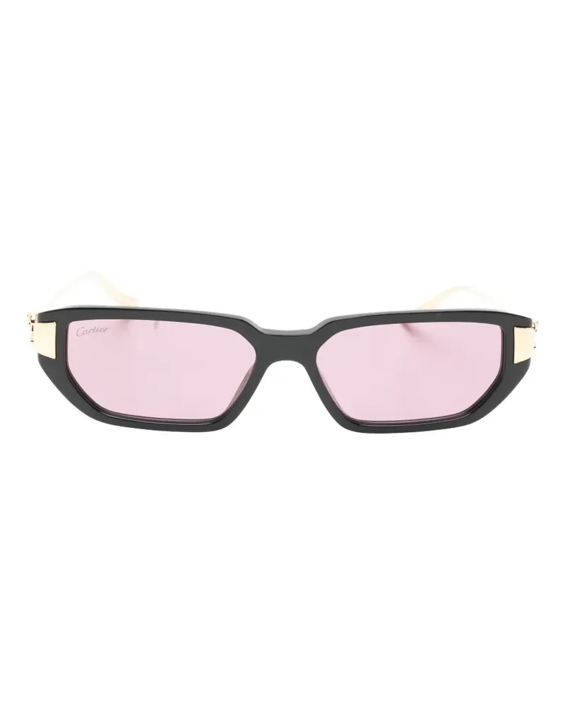 Cartier Sonnenbrille mit eckigem Gestell - Schwarz Schwarz
