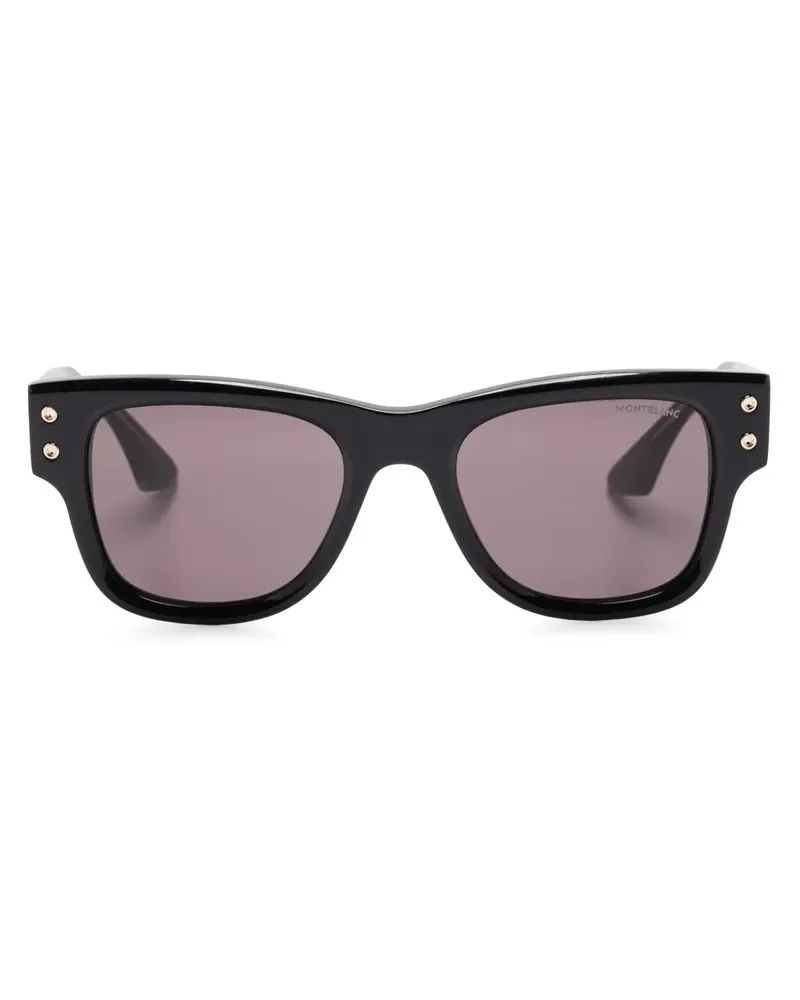Montblanc Sonnenbrille mit eckigem Gestell - Schwarz Schwarz