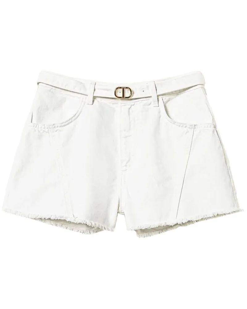 Twin-Set Oval T Jeans-Shorts - Weiß Weiß