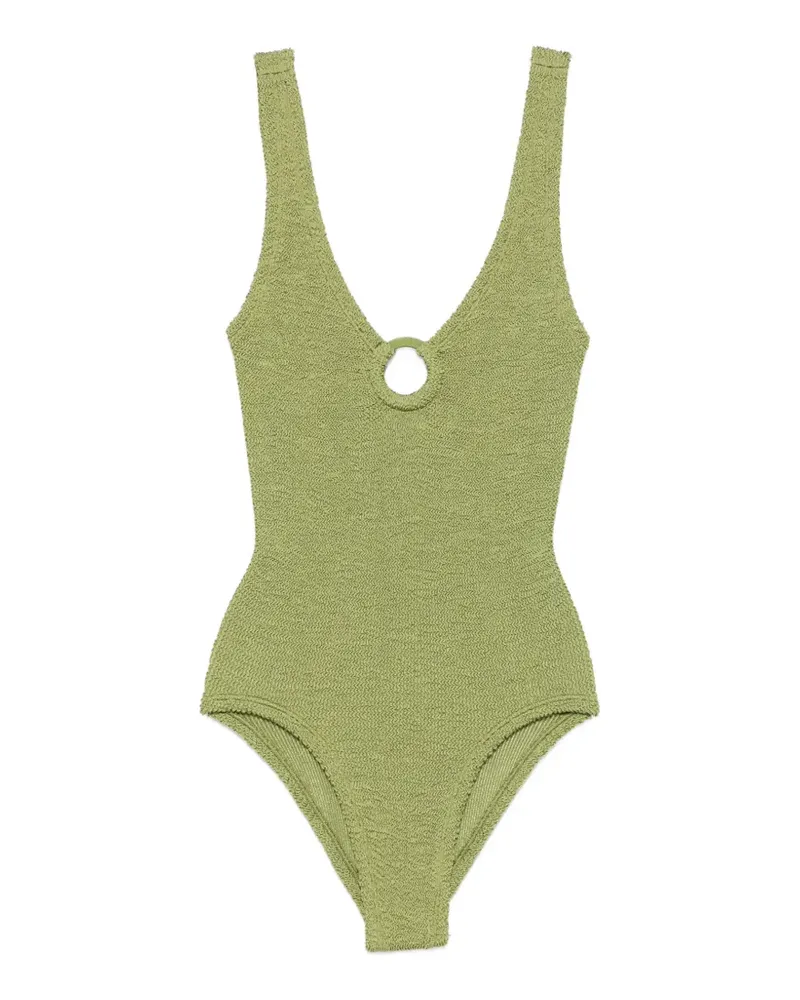 Hunza G Celine crinkle-effect swimsuit - Grün Grün