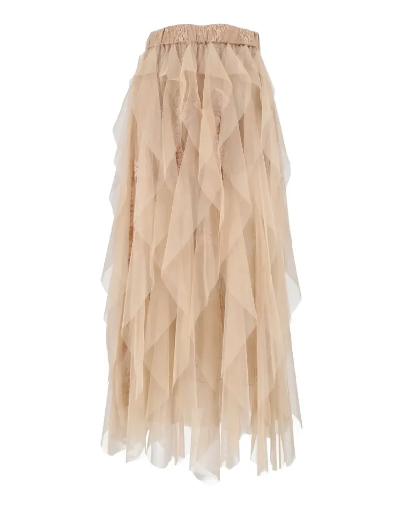 Ermanno Scervino Asymmetrischer Tüllrock mit Rüschen - Nude Nude
