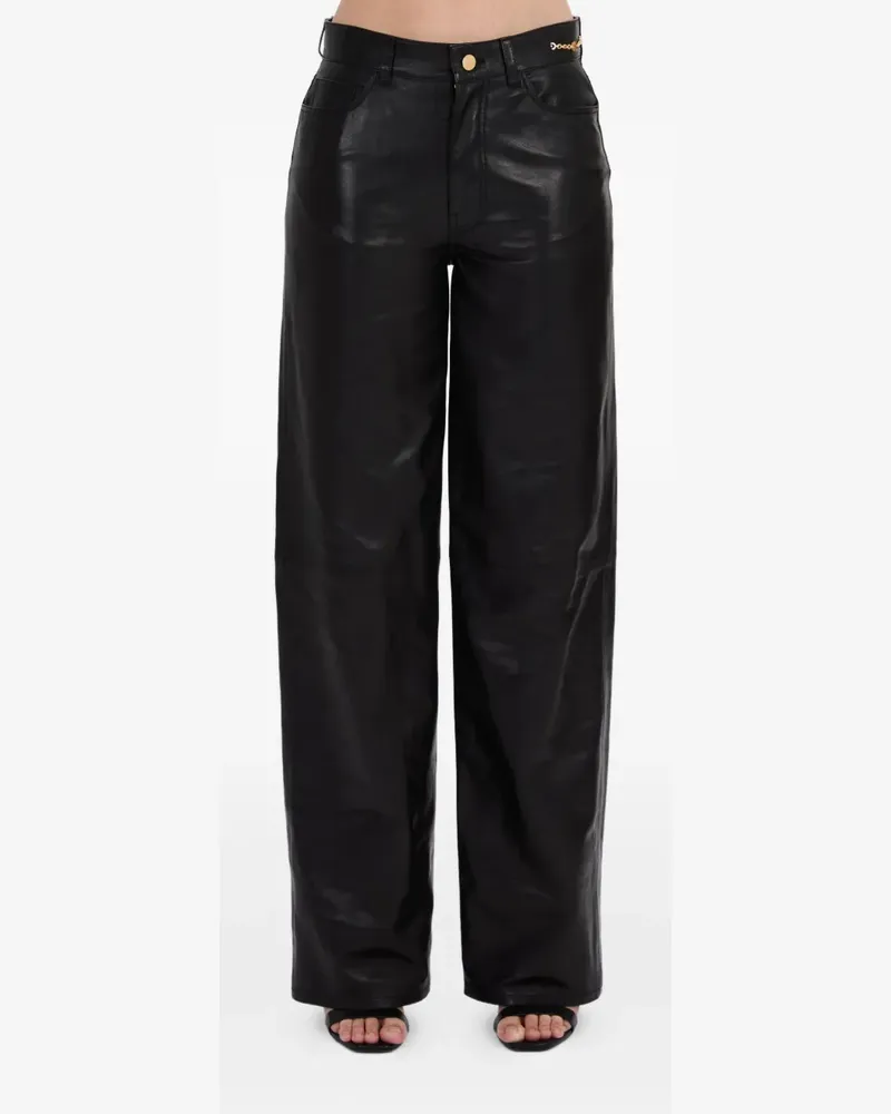 Amiri Hose aus Leder mit Kettendetail - Schwarz Schwarz
