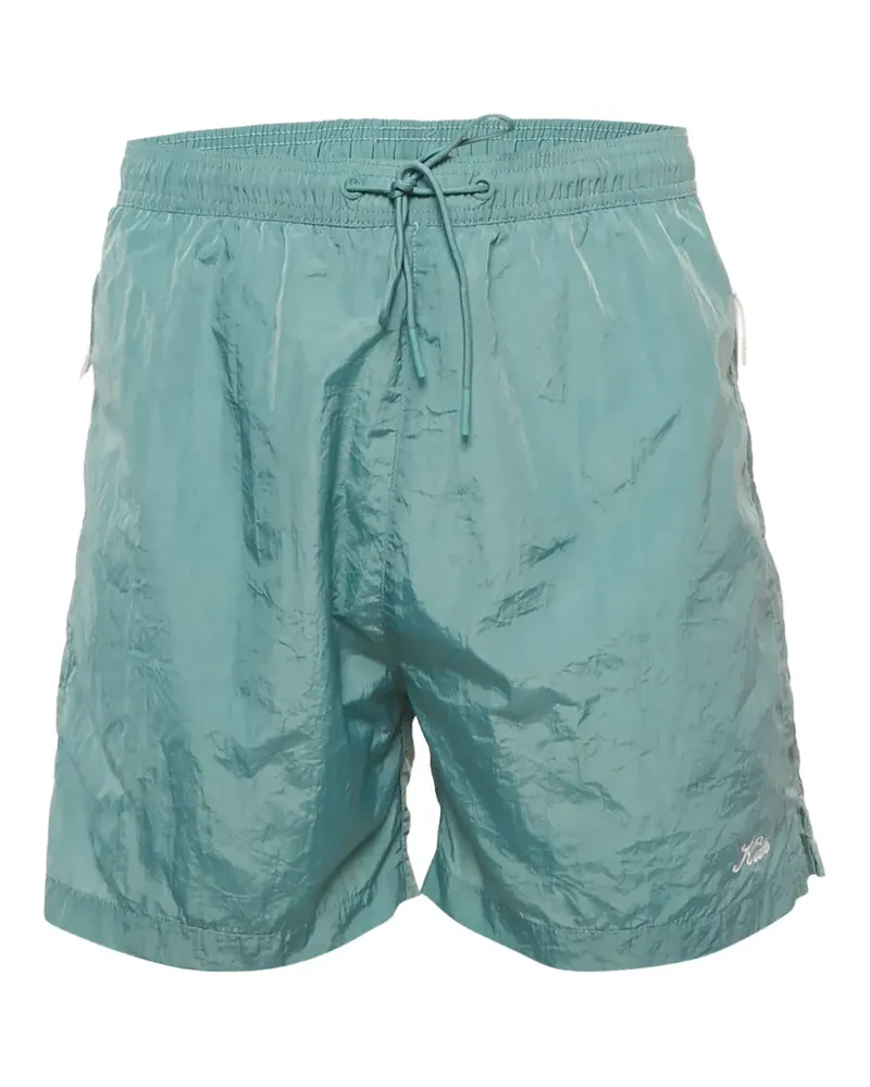 KITH logo embroidery trousers - Blau Blau