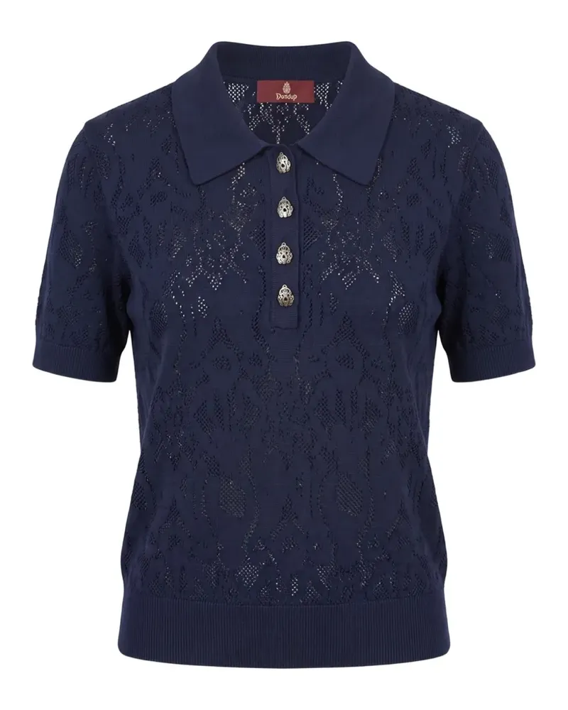 Dondup Poloshirt aus Pointelle-Strick - Blau Blau