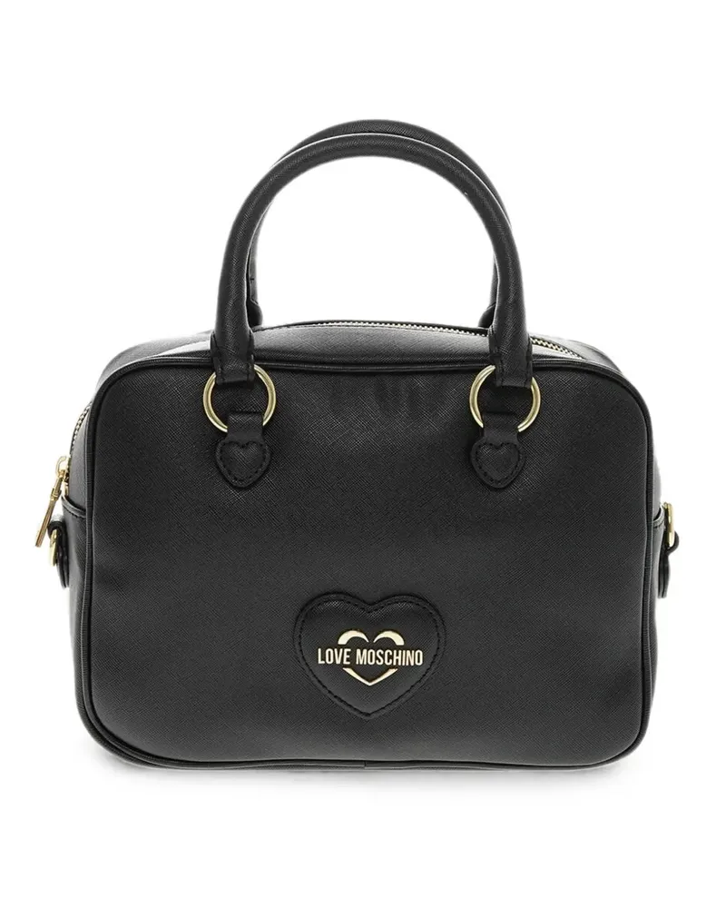 Moschino logo-plaque cross body bag - Schwarz Schwarz