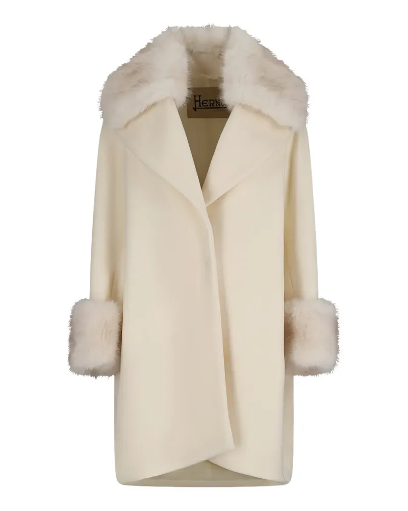 Herno Mantel mit Faux-Fur-Besatz - Nude Nude