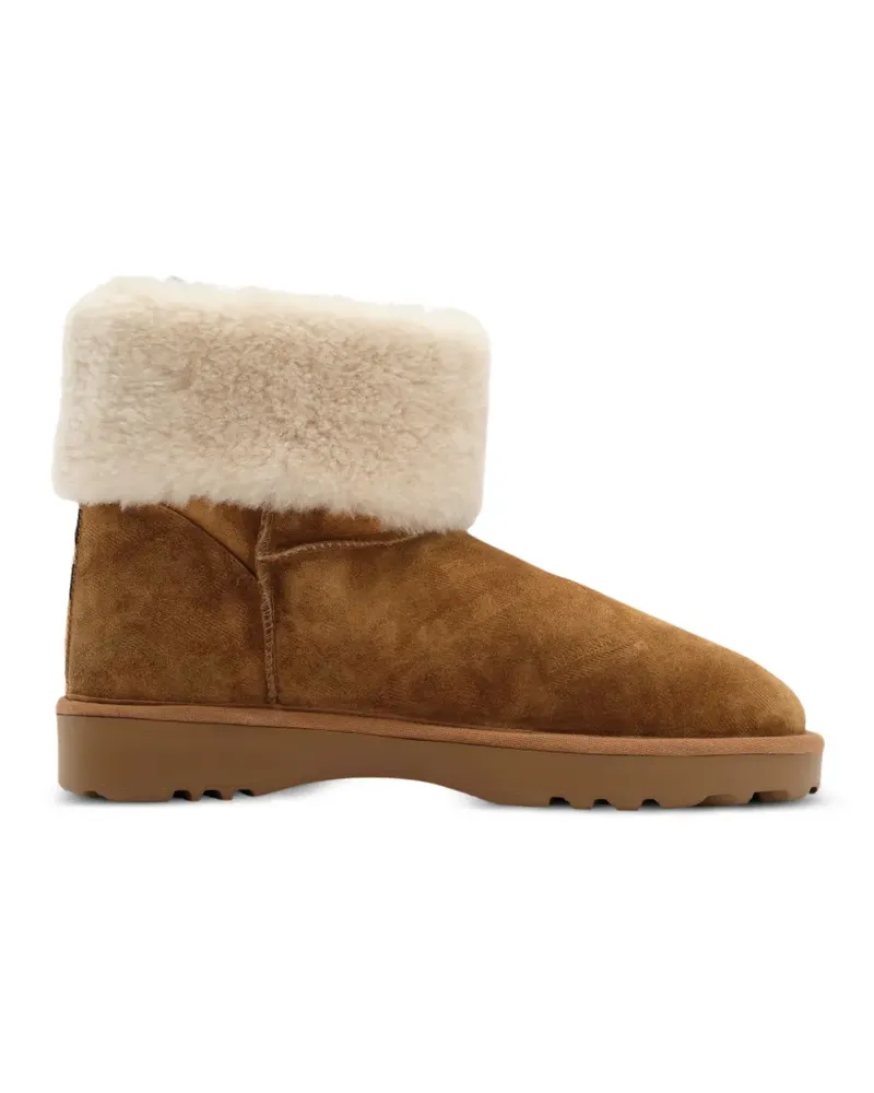Burberry Karierte Flint Stiefel mit Shearling - Braun Braun