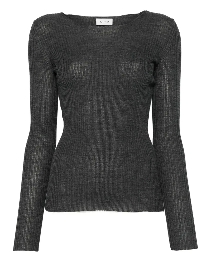 MRZ Geripptes Langarmshirt - Grau Grau