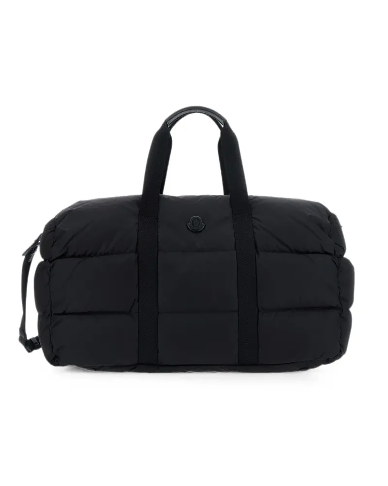 Moncler quilted logo-patch zip up holdall - Schwarz Schwarz