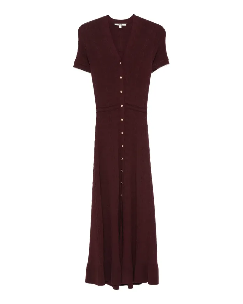 Maje cable-knit button-front maxi dress - Rot Rot