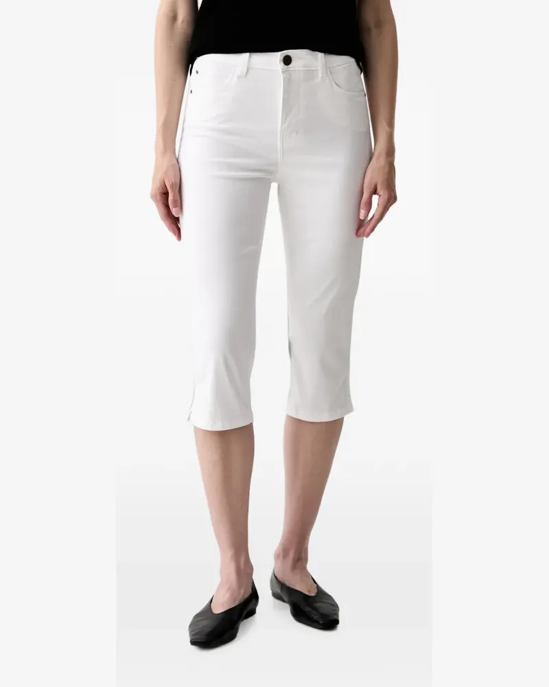 Guess Cropped-Jeans mit Logo-Patch - Weiß Weiß