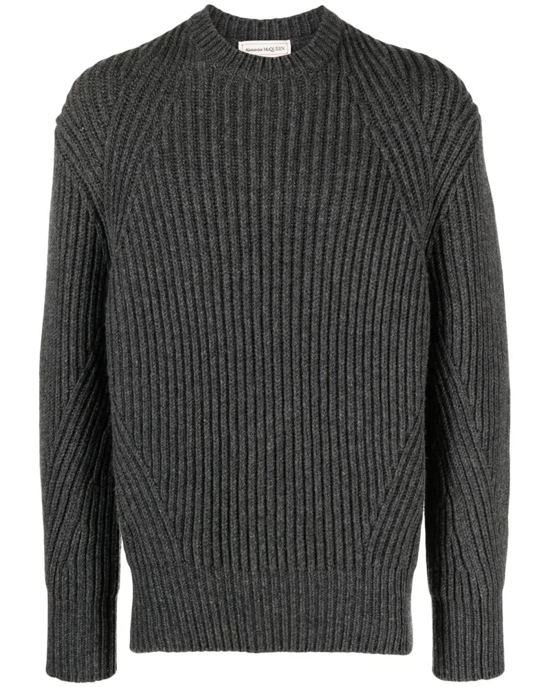 Alexander McQueen Gerippter Strickpullover - Grau Grau