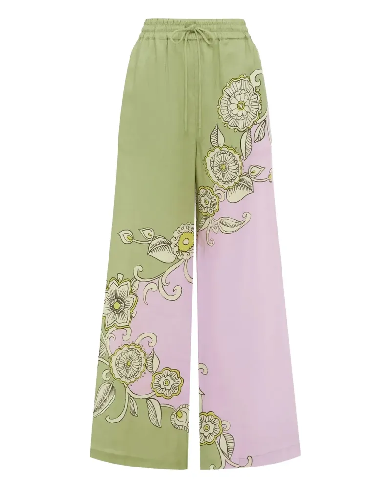 ALEMAIS Sora floral-print trousers - Grün Grün