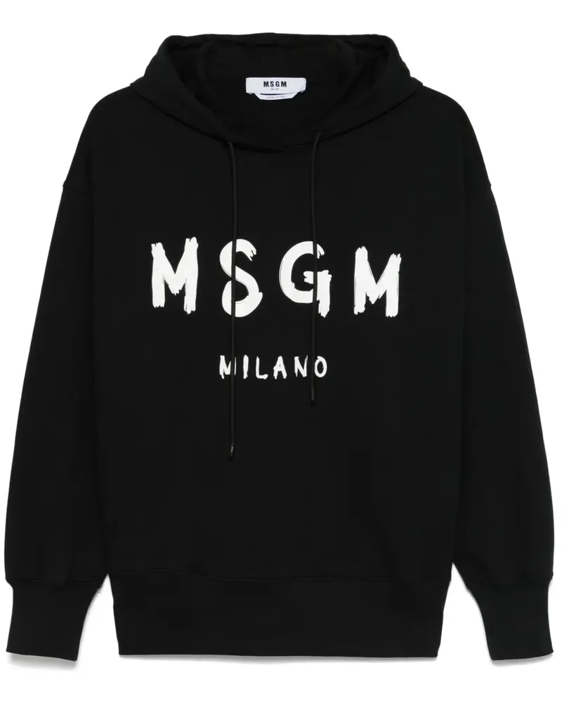 MSGM Hoodie mit Logo-Print - Schwarz Schwarz
