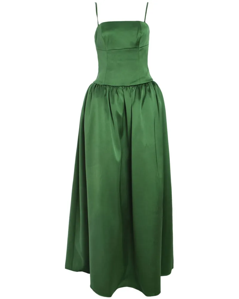 Self-Portrait Bandeau-Kleid aus Satin - Grün Grün