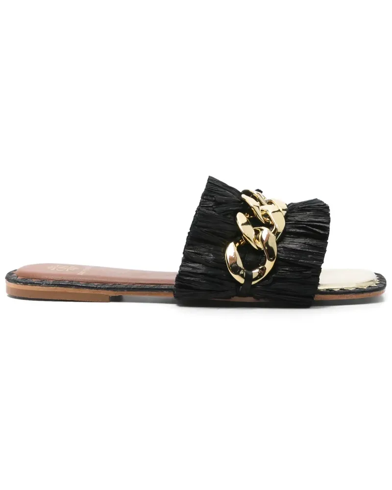 DE SIENA Flache Sandalen - Schwarz Schwarz