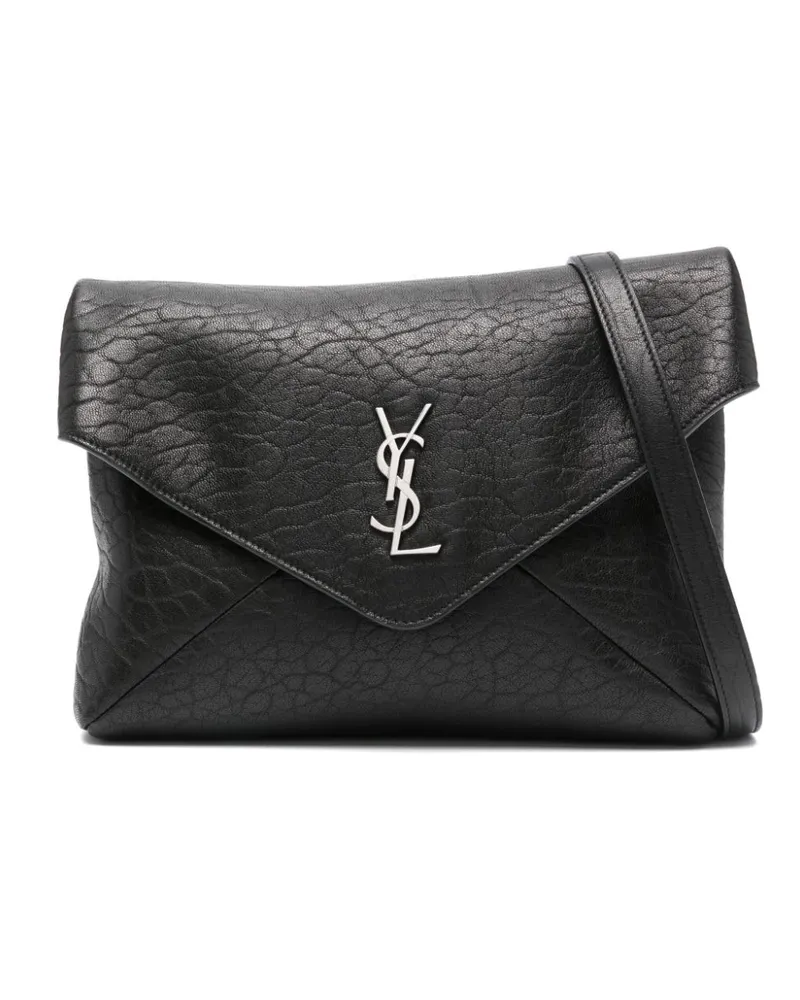 Saint Laurent Große Cassandre Clutch mit Kuvertform - Schwarz Schwarz