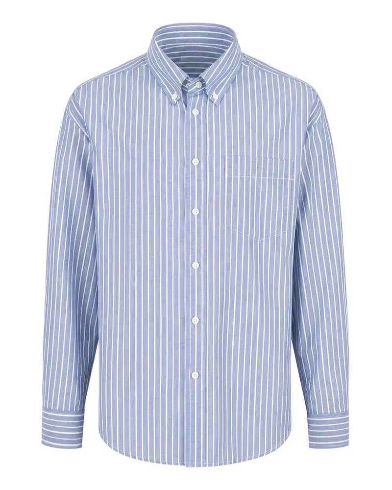 Paolo Pecora Milano vertical-stripe button-down shirt - Blau Blau