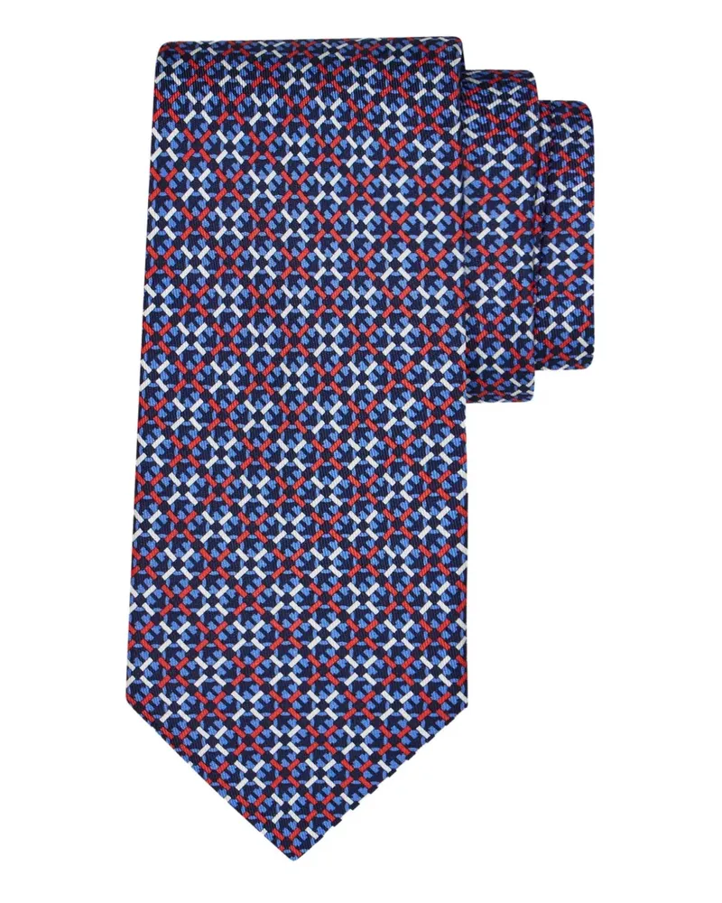 Ferragamo Geometrisch gemusterte Krawatte - Blau Blau