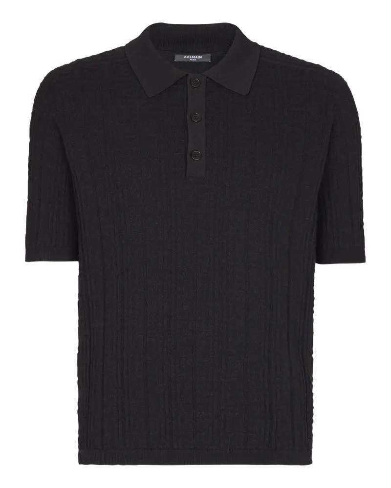 Balmain Gestricktes Poloshirt - Schwarz Schwarz