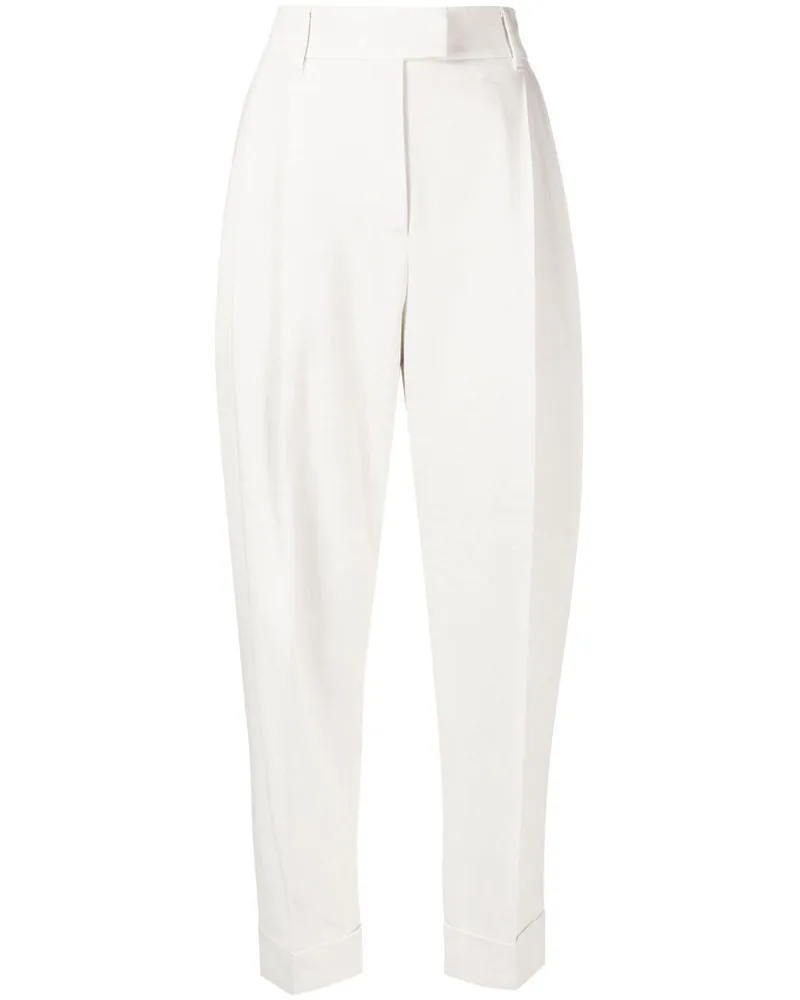 Brunello Cucinelli Cropped-Hose mit hohem Bund - Weiß Weiß