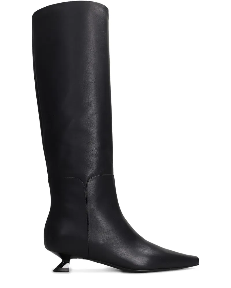 3JUIN Kniehohe Stiefel mit spitzer Kappe - Schwarz Schwarz