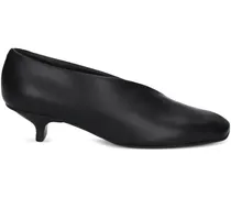 Kitten-Heel-Pumps mit eckiger Kappe - Schwarz