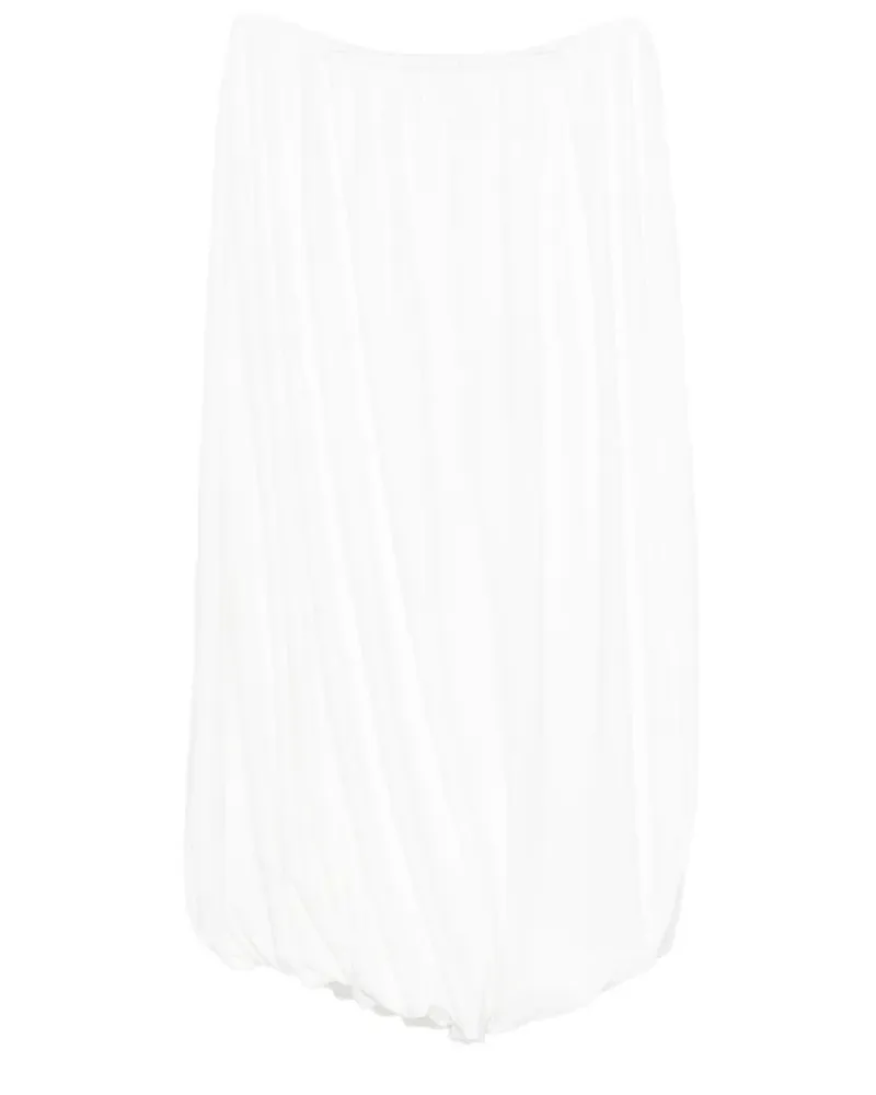 Norma Kamali gathered midi skirt - Weiß Weiß