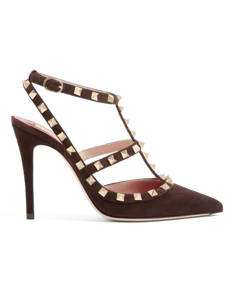 Valentino Garavani Rockstud suede pumps 100mm - Braun Braun