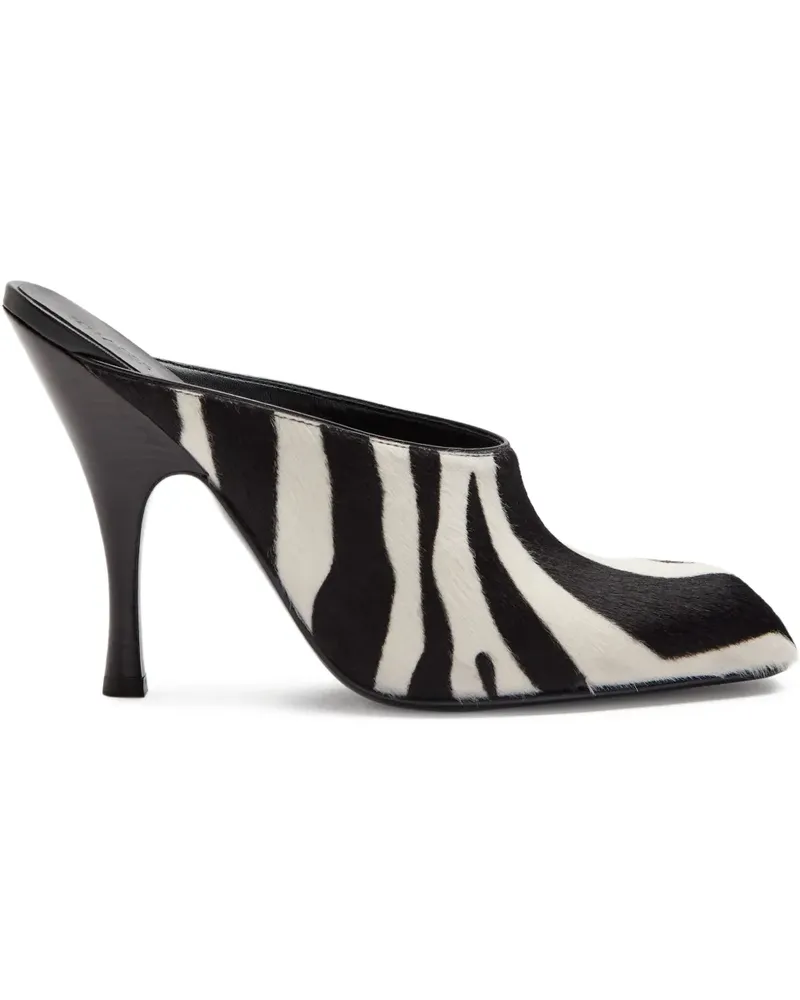 KHAITE Mules mit Zebra-Print - Weiß Weiß