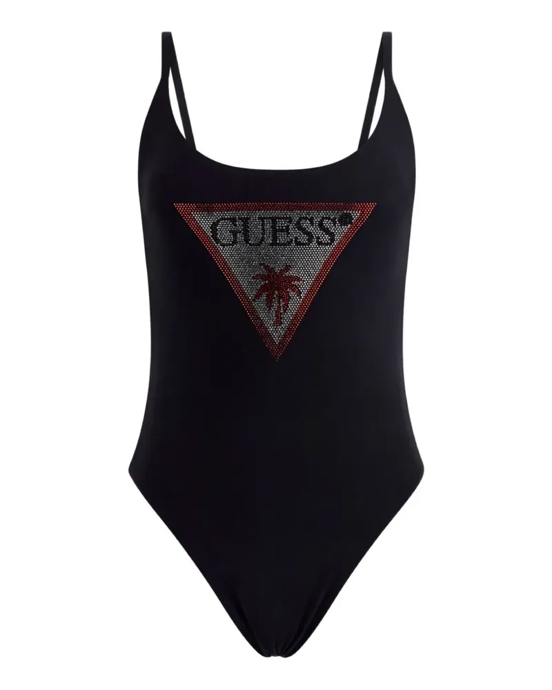 Guess Triangel-Badeanzug mit Strass - Schwarz Schwarz