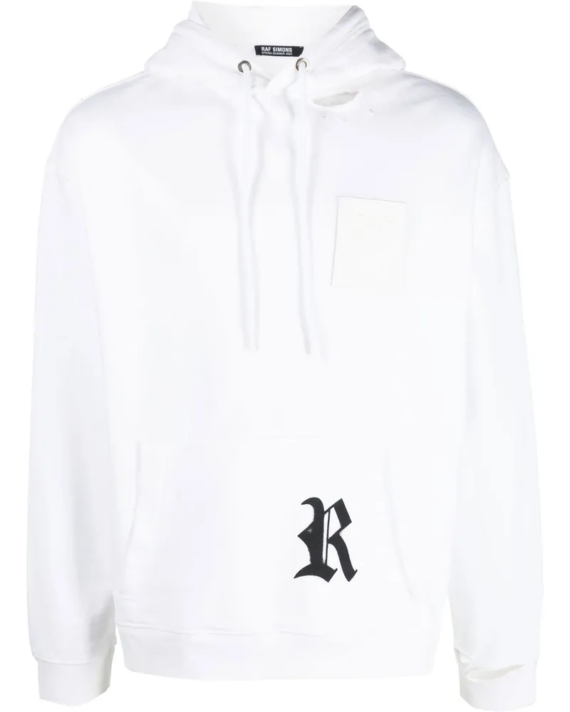 Raf Simons Hoodie mit Logo-Patch Weiß