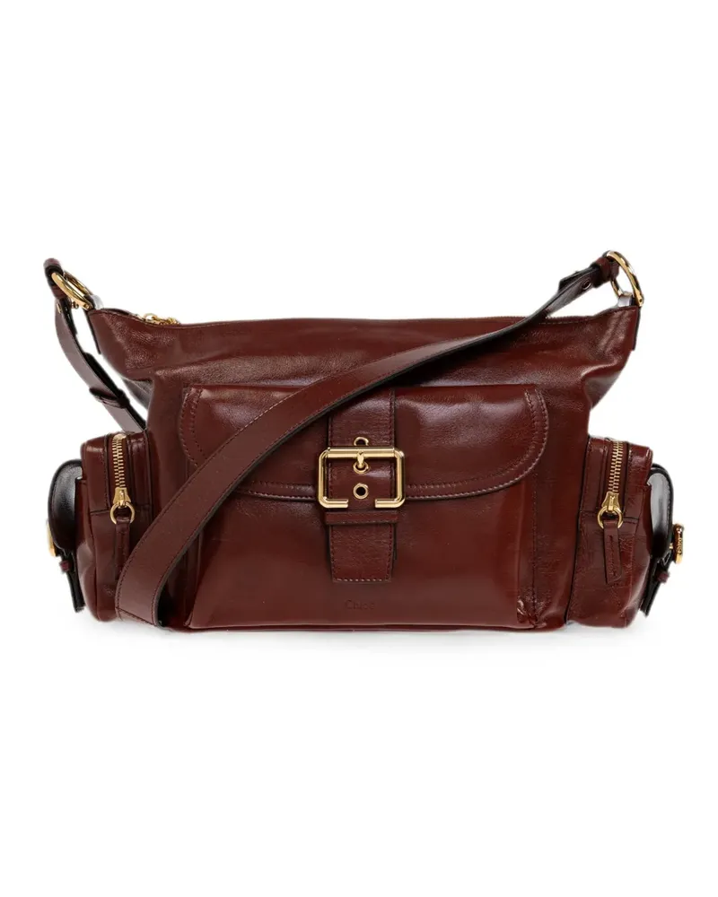 Chloé buckle-detail multi-pocket shoulder bag - Braun Braun