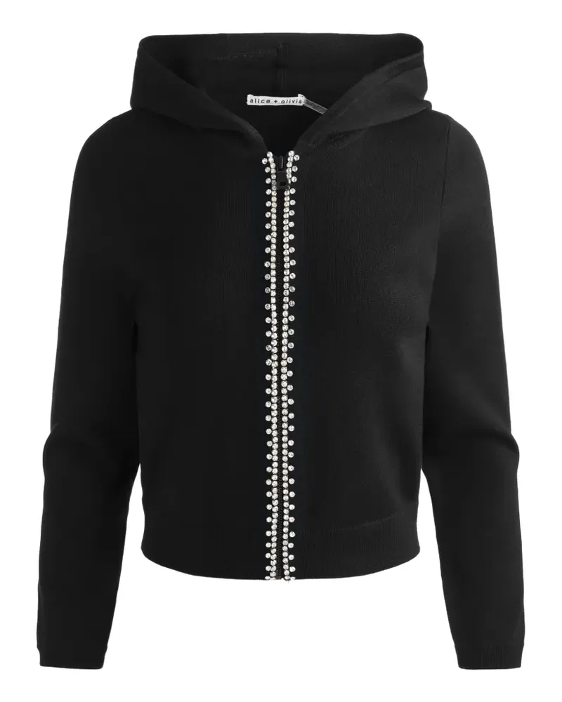 Alice + Olivia Dollie Kapuzenjacke mit Kristallen - Schwarz Schwarz