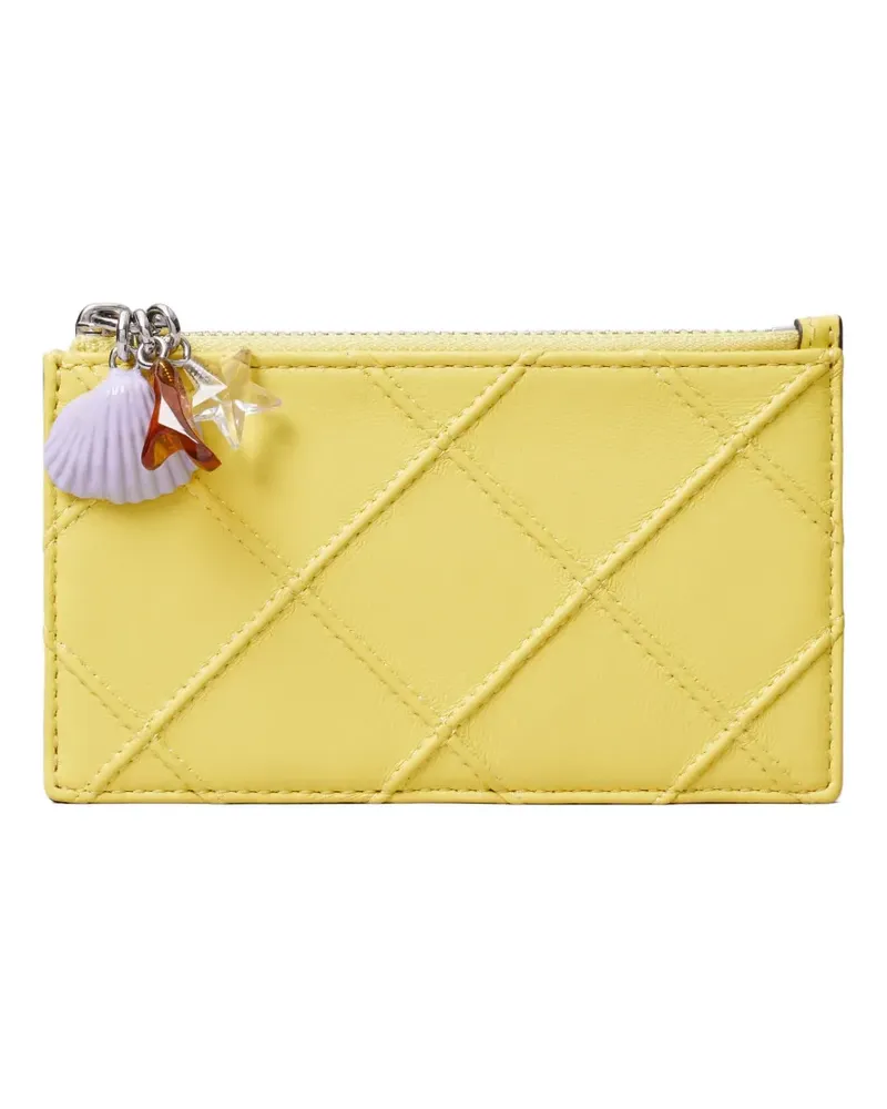 Tory Burch Fleming charm zip card case - Gelb Gelb