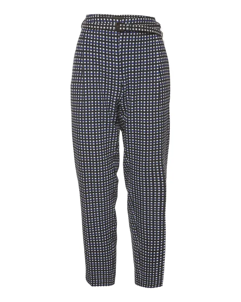 Max Mara gingham check straight-leg trousers - Blau Blau
