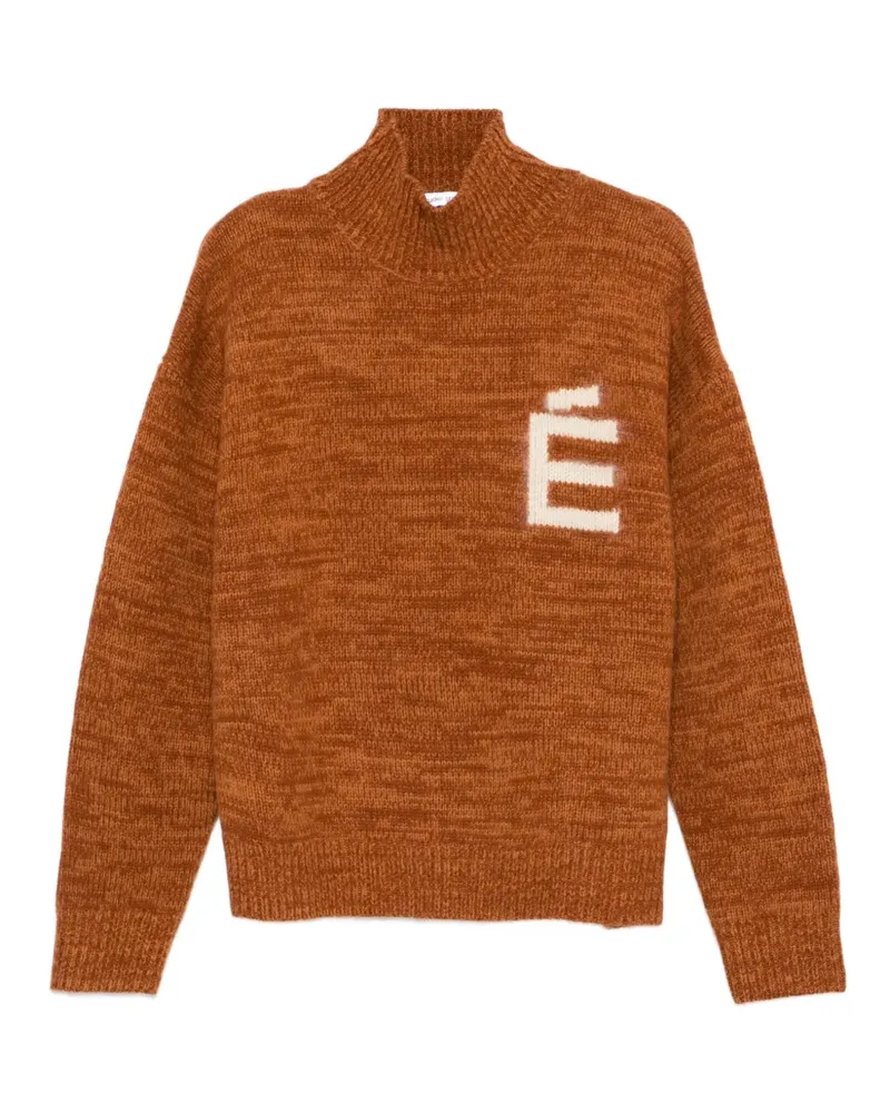 Études Studio Bestickter Pullover mit Stehkragen - Braun Braun