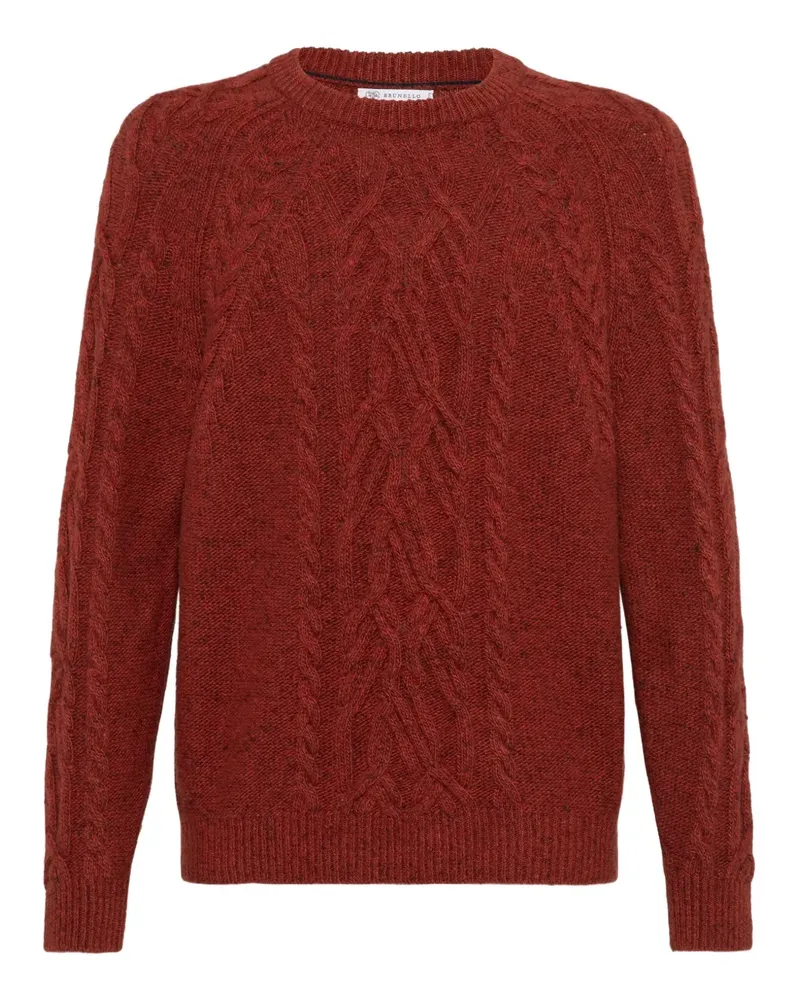 Brunello Cucinelli Pullover mit Zopfmuster - Orange Orange